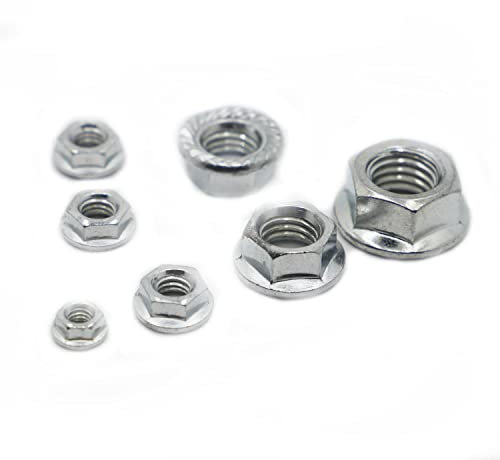 SYLALE Écrous hexagonaux métriques en Acier au Carbone zingué M3 M4 M5 M6 M8 M10 M12 M14 M16 Écrou à embase hexagonale à Encoche (Color : M3 20pcs)