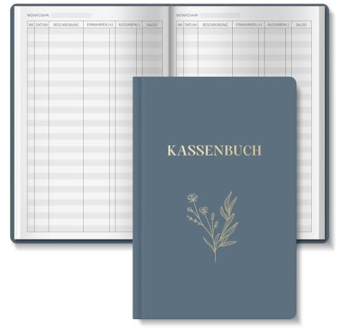 BIROYAL Kassenbuch A5-120 Seiten Haushaltsbuch, Budget Planner & Kassenbücher - Einnahmen Ausgaben Buch - Haushaltsbuch zum Eintragen - Kassenbuch Kleinunternehmer- Ausgaben Tracker Finanzplaner