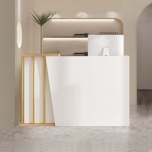 XNKLPY Mostrador Recepciones Peluqueria Mesa De Mostrador con Gran Espacio De Almacenaje para SalóN Tienda Hotel Supermercados Tiendas De Ropa(Size:100CM,Color:a)