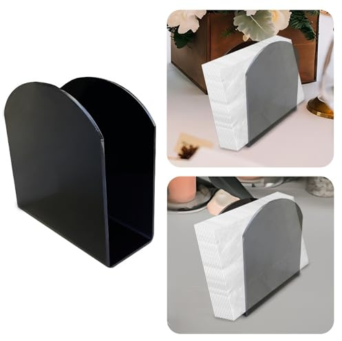 U-formad förtjockning akryl servetthållare, klar servetthållare, servetthållare för bord, 12 cm x 5 cm x 12,4 cm (Färg: -G)