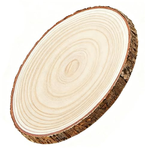 HERZWILD 35-38 cm, discos de madera grandes con corteza, 2 cm, posavasos de madera, tronco rústico, candelabro para manualidades (35-38 cm/1 pieza)