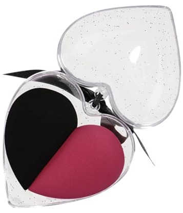 Didiseaon Makeup Sponges Set Cosmetic Egg Sponge 2pcs Heart Shape and Egg Wet and Dry Use Plastic Material Dual Purpose for Foundation Blending Easy to Distinguish and Quick to Use