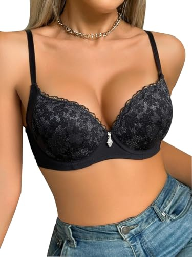 Awinclo Women Breathable Sexy Lace Bra Bralette Mesh Underwire Stretchy Comfortable Everyday Bra