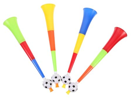 VILLCASE 4 Trompetas de Fútbol Retráctiles de Plástico para Fiestas en Estadios.