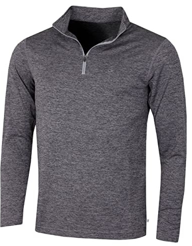 Calvin Klein Mens Harlem 1/4 Zip Pullover - Grey Marl - M