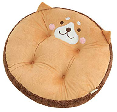 Nicole Knupfer Stuhl Sitzkissen Kissen Dekor niedlichen Tier Runden Kissen Sitzpolster Runde Sitzauflage Plüschkissen 45cm (Hund)
