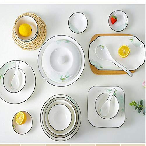 Ciotole Porcellana Moderni Scodelle Ciotole Dessert Ceramica Bianca Colore Elegante Contratto E L'atmosfera Per Uso In Cucina Per 4 Persone,A