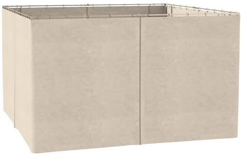 Outsunny 4 sidodelar för 3 x 4 m paviljong med krokar sidoväggar för trädgårdspaviljong partytält polyester beige 352 x 205 cm