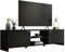 MADESA TV Schrank, Modernes TV Lowboard mit 2 Türen für Wohn- und Schlafzimmer für TV bis 75 Zoll, 180 x 39 x 47 cm, aus Holz - Schwarz