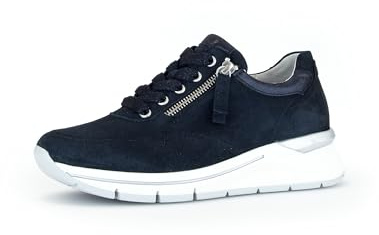 Gabor Damen Low-Top Sneaker, Frauen Halbschuhe,Komfortable Mehrweite (H),Sportschuhe,Freizeitschuhe,Turnschuhe,Dark-Blue/Ocean,39 EU / 6 UK