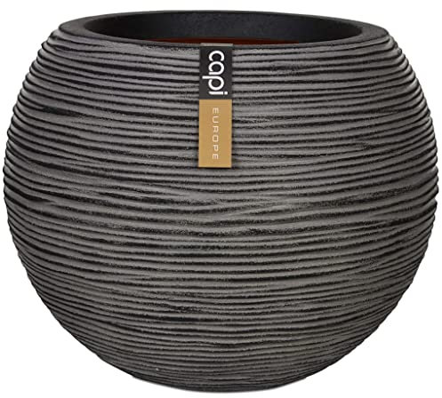 YUHI-HQYD Blumentopf Kugel,Garten-Pflanzkübel,Terrassen-Pflanzgefäße,Blumentopf-Schalen,Pflanzkübel für draußen,für Garten, Balkon, Hinterhof,Terrassen, 40 x 32 cm Anthrazit