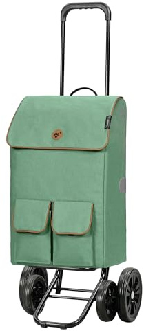 ANDERSEN Shopping Trolley - Quattro Shopper Ipek Mo Sage 42 L Hand Trolley Insulated Cooler Bag Robust Height Adjustable Quiet Wheels Multifunction Removable Wheels, 185-219-50
