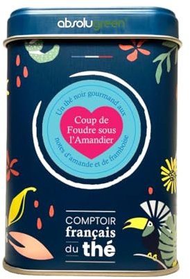 Thé Noir en Boite Métal - Comptoir Français du Thé - Maison Française - Thé en vrac (Coup de Foudre sous l'Amandier)