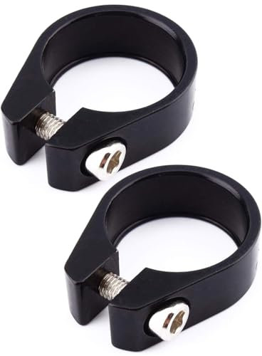 BPTRKOM 2 Stück Schnellspanner Sattelklemme - Aluminium Sattelstütze für Fahrrad & MTB - Sicherer Halt mit Schnellverschluss - Einfache Montage für Rennrad & Mountainbike(Schwarz: 28,6 mm)