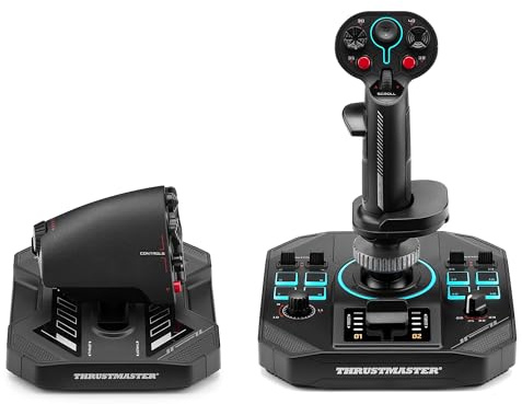 Thrustmaster Sol-R 4 HOTAS - Sistema de Vuelo para PC (Joystick de Precisión y Palanca de Potencia Independiente, 16 Botones de Acción, Plug & Play) Negro