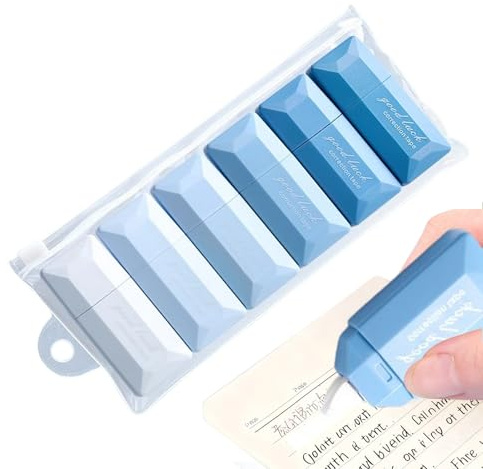 Självhäftande tejprulle | Dubbelsidig 6 stycken kreativa konsttillbehör - bandrulle för hantverk och journalförnödenheter | för vuxna lärare kontor dagbok förpackning montering