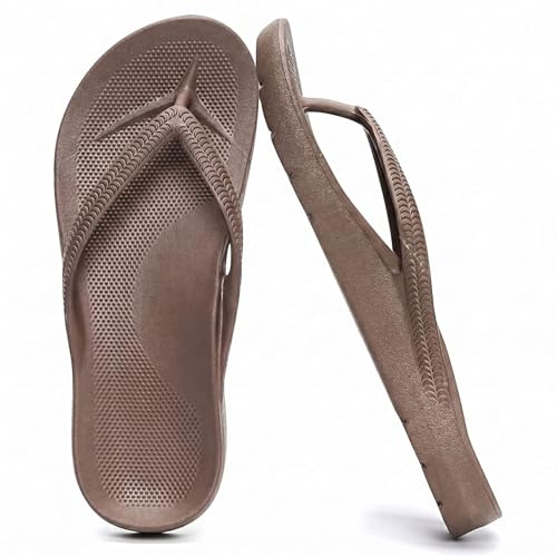 NWDEY Arch Support Flip Flops for Women Men Thick Sole Platform Sandals, Non-Slip Cushioning Thong