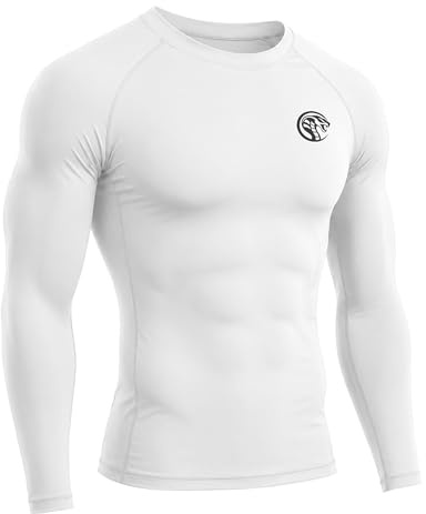WISMBOX Mens BJJ Rashguard UPF 50+ Long Sleeve Compression Top MMA | Quick dry, 4-way stretch, flatlock seams, chafe-free, ideal for Jiu Jitsu, surfing, swimming, gym, athletic workouts