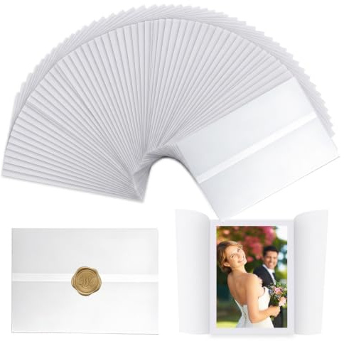 Vellum Paper Jackets 60 Pack, A5 Pre-Folded Translucent Tracing Paper Sleeves 15x21cm, Vellum Wraps for Wedding Invitations, Baby Shower Birthday Party DIY Crafts Scrapbooking, Invitation Sleeves