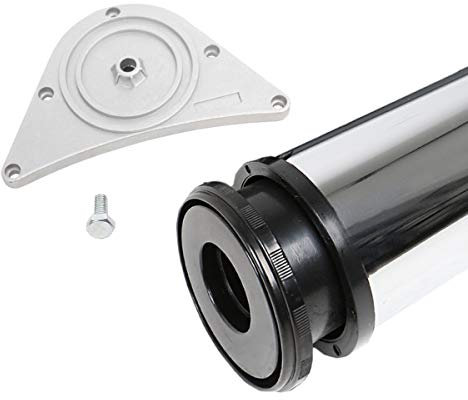 Tischbein 80mm Durchmesser Höhe 710mm Chrom glänzend Tischfuß Möbelfuss Metall