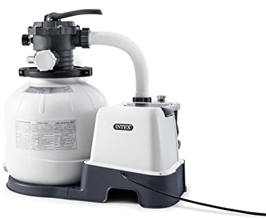 INTEX 2,100 GPH Krystal Clear Sand Filter Pump and Saltwater Pool Chlorine System for Above Ground Pools, Pool Cleaner System with Automatic Timer