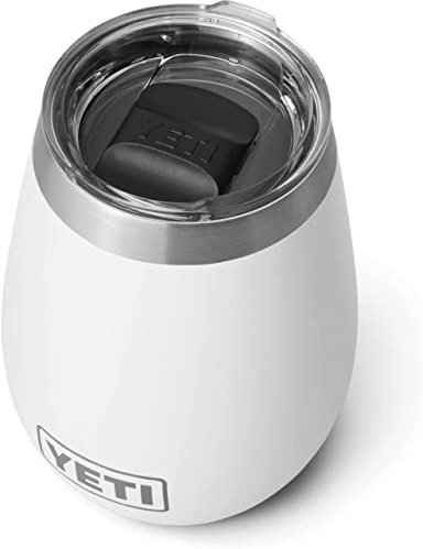 YETI Rambler Weinbecher, Vakuumisoliert, Edelstahl, mit MagSlider-Deckel, White, 10 oz (296 ml)