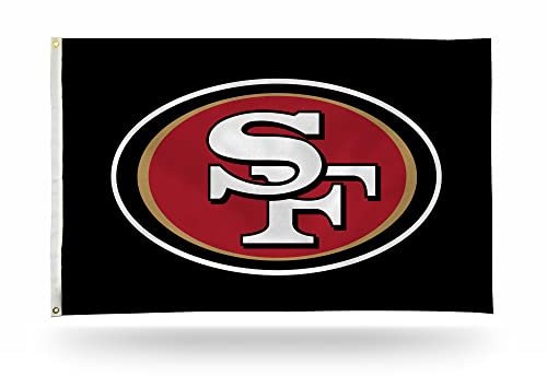 Rico Industries NFL San Francisco 49ers Flagge, schwarz, 90 x 150 cm, Banner, Flagge, einseitig – für drinnen und draußen – Heimdekoration