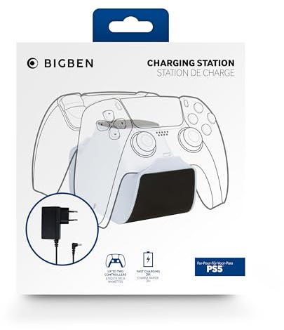 Bigben Base Ricarica AC Adaptor per 2 Controller Dualsense PlayStation 5