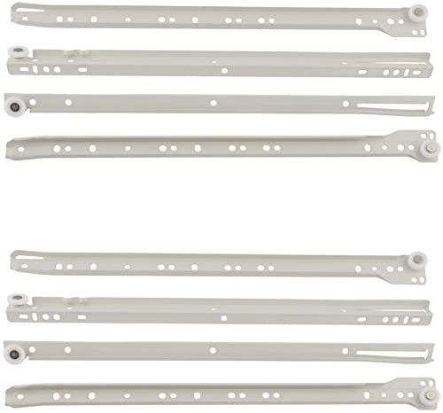 AERZETIX - C41022-2 Set di guide/scorrevoli a rulli 40cm - per 2 cassetti - carico massimo 25 kg - binario di guida - in acciaio - mobili armadio cassettiera montaggio