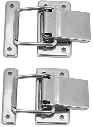 Uxsiya 2pcs Stainless Steel Hardware Cabinet Case Spring Loaded Latch Catch Toggle Hasp Box Toggle Latch Cabinet Furniture Latches