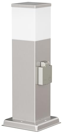 ledscom.de POLLY gångbelysning/pollarlampa för utomhusbruk, IP44, 35 cm, rostfritt stål, 1x G9 max. 10W, uttag