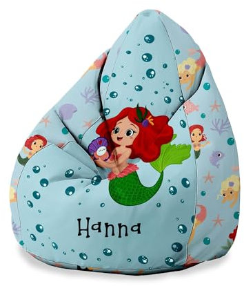 DreamRoots Personalisierte Sitzsack Kinder mit füllung - Personalisierte Geschenke Kinder - Sitzsack Kinderzimmer 70x70x105 cm - Bean Bag - Kindersitzsack