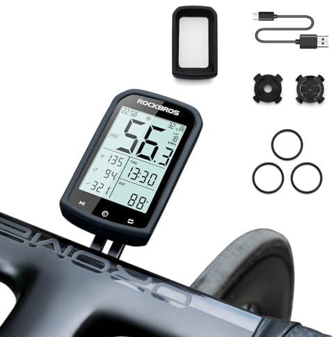 ROCKBROS Fahrradcomputer Kabellos GPS IPX6 wasserdichte Fahrrad Tachometer und Kilometerzähler mit 2,9 Zoll Hintergrundbeleuchtung