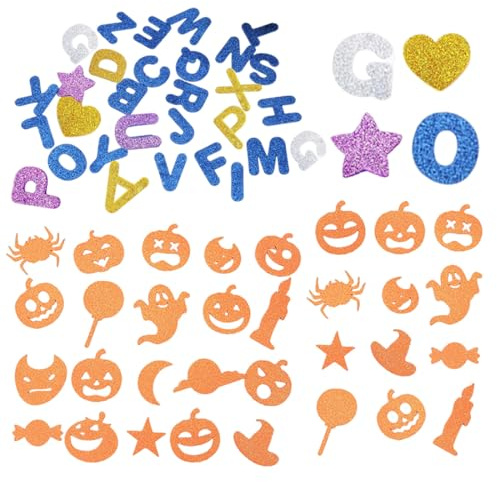 SULIUDAJI 124 Pcs Letras Mayúsculas De Goma Eva Adhesiva Letras Adhesivas De Eva Con Purpurina Pegatinas Letras Letras Decorativas Adhesivas Para Manualidades Niños Recurso De Aprendizaje