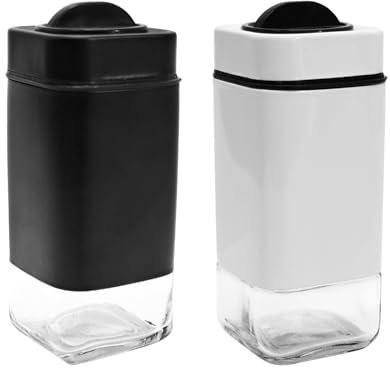 Saliera, Saliera Da Tavola Set Di 2 Bottiglie, Saliera E Pepiera Beccuccio Regolabile, Bianco E Nero, 10 X 4,6 Cm