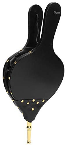 Chimenea de Fuelle Manual, Soplador de Aire de Madera, Herramientas de Fuego para Chimenea, Kit de Barbacoa Rústico Decorativo (tubo dorado)