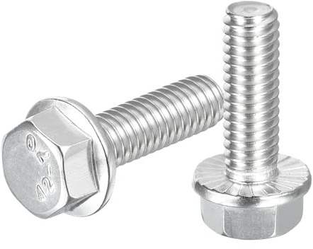 QUARKZMAN 15 stycken 5/16 45 x 1 tum sexkantskruvar med flänshuvud, 304 rostfritt stål sexkantsskruvar, sexkantiga drivskruvar 5,8 klass för maskinindustri hushållsapparater, silver