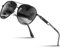Wrimen Sonnenbrille-Herren-Damen-Polarisiert-Metallrahmen-Unisex-UV400-Schutz-Klassische Ultraleichte für Fahren,Angeln,Laufen & Outdoor(Grau)