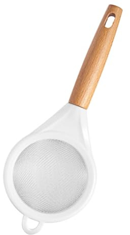 CHICAMPERA Colador De Harina Para Hornear Cedazo Fino Con Mango De Madera Acero Inoxidable Filtro De Malla Fina Utensilio De Cocina Para Repostería y Filtrado De Té