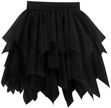 Vlazom Dam tyllkjol underkjol kort tyllkjol 50-talet vintage balett oregelbunden danskjol balklänning karneval party kjol