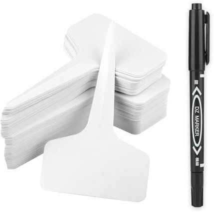 300 piezas etiquetas de planta de plástico de tipo T Etiquetas de jardín blanco Marcadores de planta impermeable 6 x 10 CM