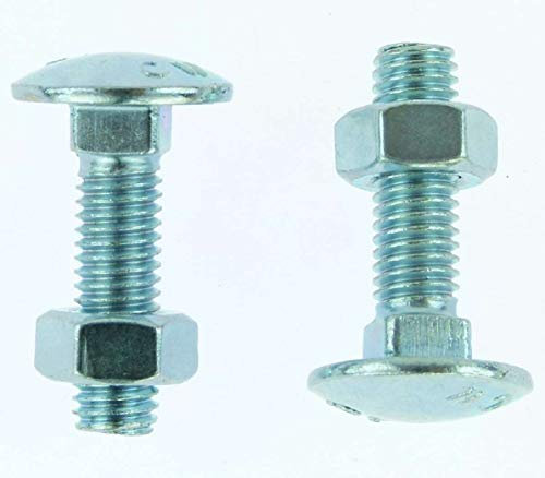 100 x Dresselhaus M8 x 30 Flachrundschrauben mit Vierkantansatz & Mutter Mu, galv. verzinkt DIN 603 M 8 Schlossschrauben ISO 8677 (100, M8 x 30)