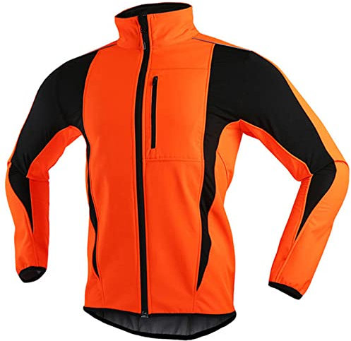 Herren-Fahrradjacke, Thermo-MTB-Fahrradjacke, wasserdicht, winddicht, Thermo-Fleece, für Laufen, Herbst, Winter