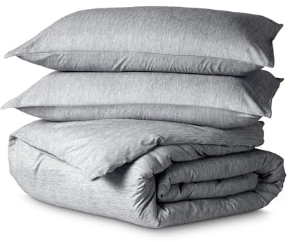 Bare Home Duvet Cover Set Super King Size - Premium 1800 Ultra-Soft Duvet Cover Set - Lightweight - Cooling Duvet Cover - Bed Duvet Cover with 2 Pillowcases (Super King, Heather Charcoal Cationic)