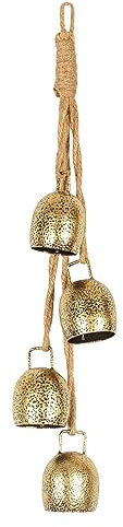 Styleonme Christmas Decoration Bells, Jute Rope Metal Decorative Cow Bells, Christmas Bells for Decoration, Brass Vintage Handmade Country-Style, 2025 Christmas Ornament