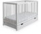 Ehrenkind® Babybett PUR inkl. Schublade 120x60 aus Buchenholz | Hellgrau | Kinderbett 9-Fach höhenverstellbar mit entnehmbaren Stangen | Baby Bett