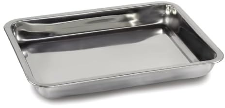 Stainless Steel Oven Tray-Roasting Dish-Oven Tray-Sheet PAN-Oven Dish (30cm x 40cm x 4.8cm, Silver)