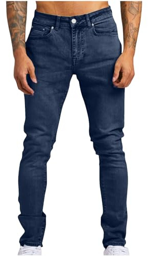 Pantalones Vaqueros Hombre Pantalones elástico Casual Moda Jeans Trend Largo Pantalones Pants Skinny Slim Fit Pantalon Fitness Jeans Largos Pantalones Ropa de Hombre Talla Grande xs-8xl