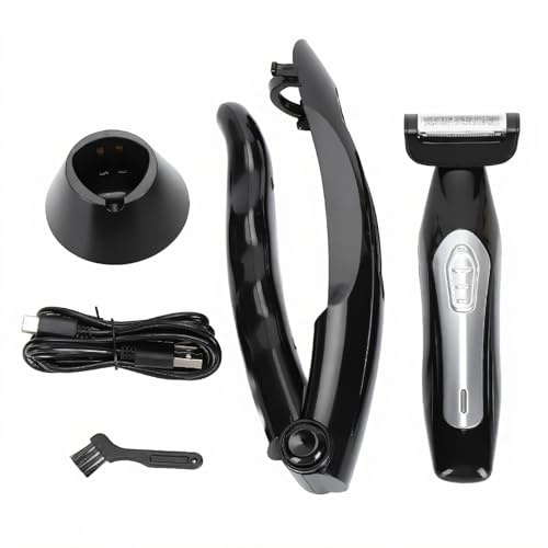 Yunir Back Shavers for Men, Men Electric Body Grooming Trimmer kit for Arm Beard Back, Adjustable Removable Handle with Extreme Reach, Wet Dry Shaving Men Back Groomer
