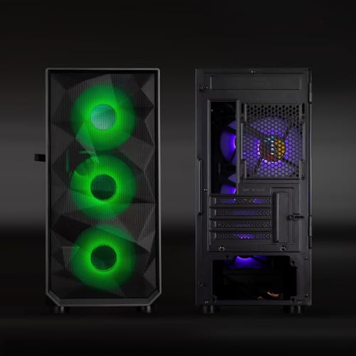 Caja minitorre Gaming Negra, Compatible con Placas ATX, refrigeración Mejorada, diseño optimizado para Gaming y expansión de componentes.